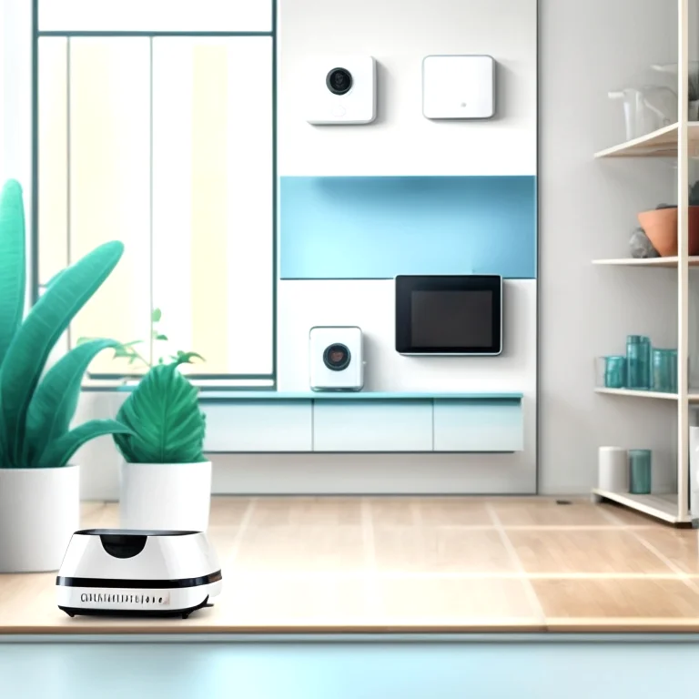 Robotic cleaner in action on wooden floor